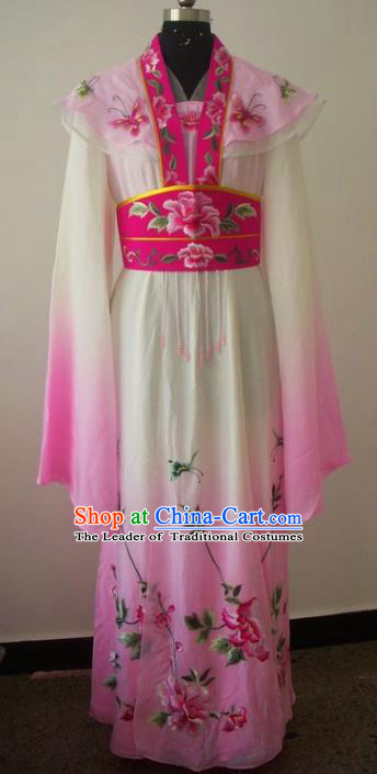 Chinese Traditional Beijing Opera Actress Costumes China Peking Opera Diva Embroidered Pink Dress for Adults