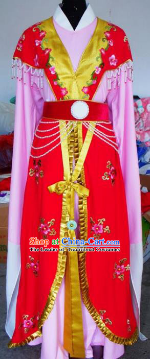 Chinese Traditional Beijing Opera Actress Embroidered Red Dress China Peking Opera Imperial Concubine Costumes for Adults