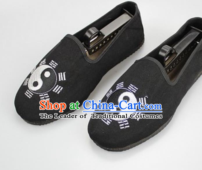 Chinese Traditional Martial Arts Shoes Taoist Shoes Tai Chi Black Shoes for Men