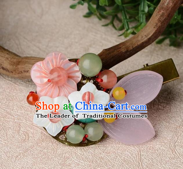 Chinese Traditional Hair Accessories Ancient Hanfu Flowers Hair Claw Hairpin for Women