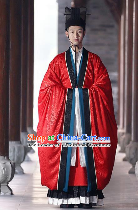 Chinese Tang Dynasty Wedding Costumes Ancient Bridegroom Embroidered Hanfu Clothing for Men