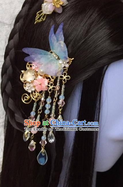 Chinese Traditional Hair Accessories Ancient Hanfu Butterfly Hair Stick Hairpins for Women