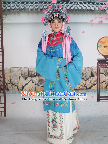 Professional Chinese Beijing Opera Diva Embroidered Costumes Rosy Shawl Clothing and Headwear for Adults