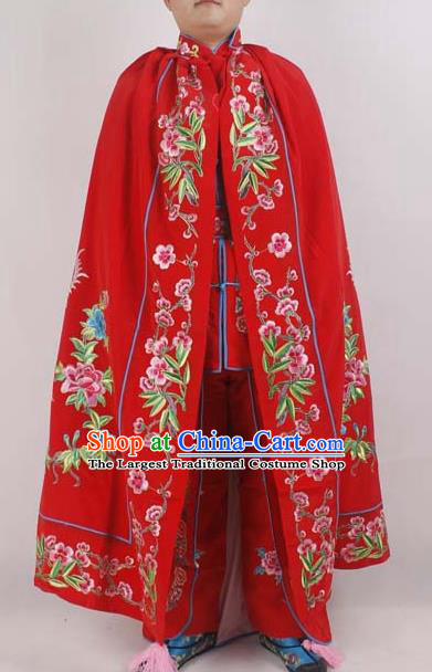 Professional Chinese Peking Opera Imperial Consort Embroidered Phoenix Red Cloak Costumes for Adults