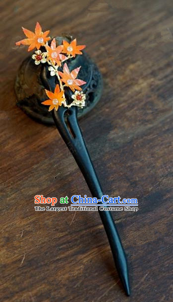 Chinese Handmade Ancient Hair Accessories Ancient Hanfu Ebony Hairpins for Women