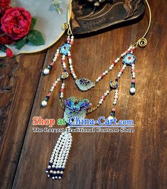 Chinese Handmade Ancient Bride Blueing Necklace Jewelry Accessories for Women