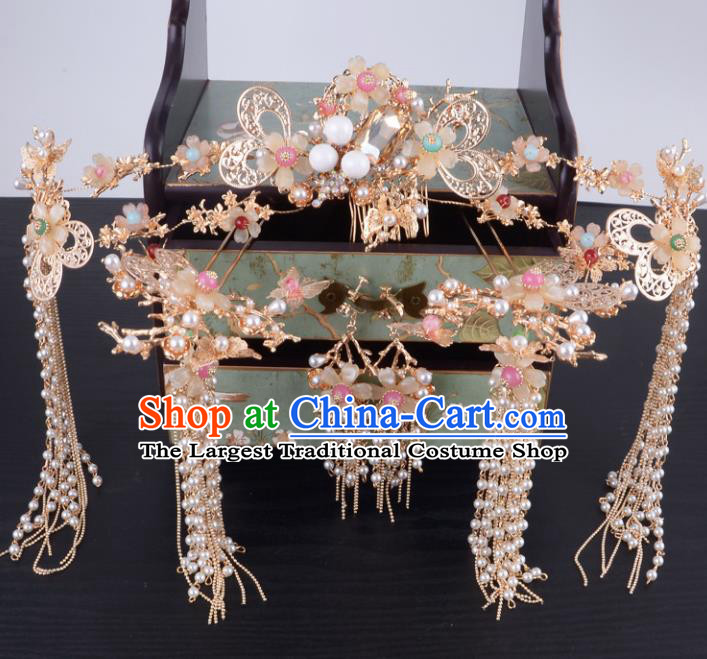 Chinese Ancient Handmade Xiuhe Suit Phoenix Coronet Palace Lady Hairpins Hair Accessories for Women