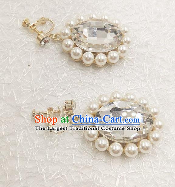 Top Grade Handmade Wedding Jewelry Accessories Bride Crystal Pearls Earrings for Women