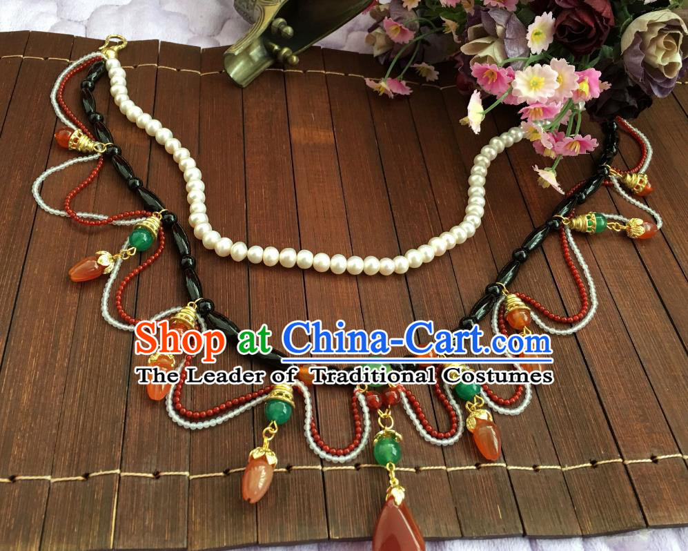 Chinese Traditional Jewelry Accessories Ancient Hanfu Pearls Necklace for Women