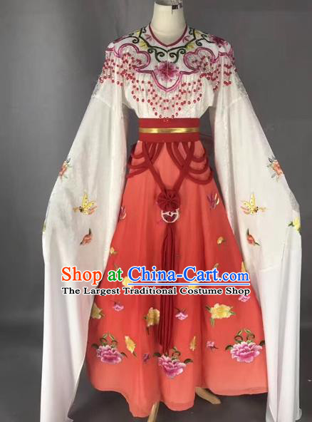 Chinese Peking Opera Diva Red Dress Traditional Beijing Opera Rich Lady Embroidered Costumes for Adults