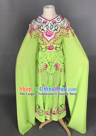 Traditional Chinese Peking Opera Costume Beijing Opera Actress Green Dress for Kids