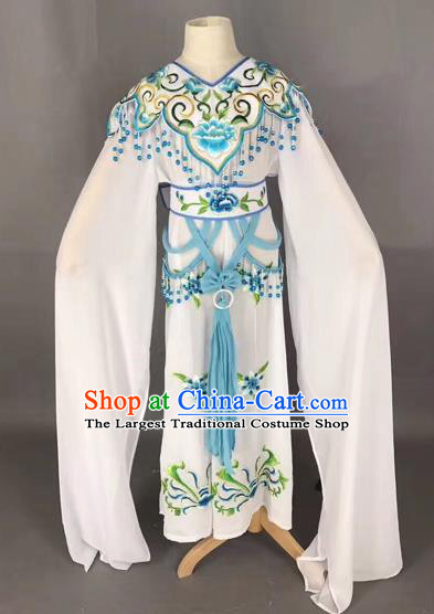 Traditional Chinese Peking Opera Costume Beijing Opera Actress White Dress for Kids