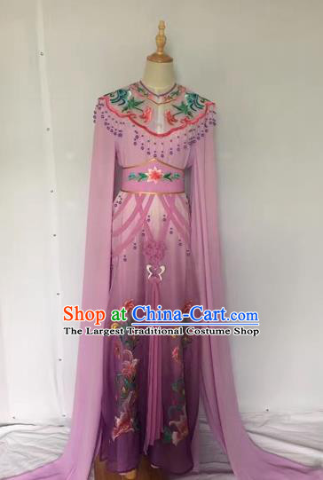 Traditional Chinese Peking Opera Rich Lady Costume Beijing Opera Diva Fairy Purple Dress for Adults