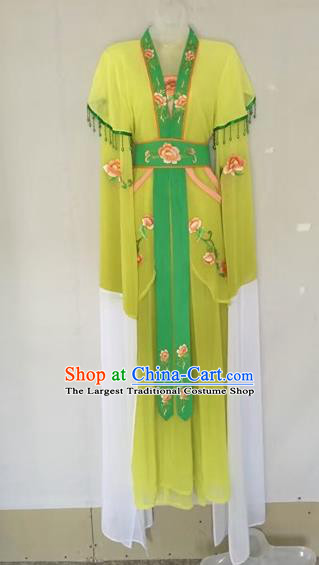 Chinese Traditional Peking Opera Diva Yellow Hanfu Dress Ancient Palace Princess Costume for Adults
