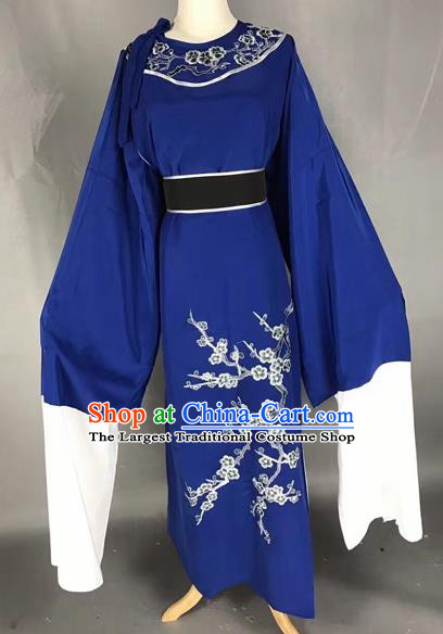 Chinese Beijing Opera Scholar Blue Clothing Traditional Peking Opera Niche Costumes for Adults