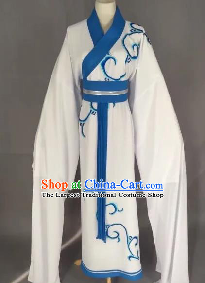 Chinese Beijing Opera Actress Blue Clothing Ancient Palace Lady Costume for Adults