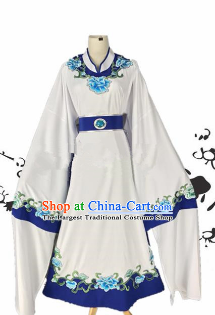 Chinese Beijing Opera Niche Jia Baoyu White Robe Traditional Peking Opera Scholar Costume for Adults