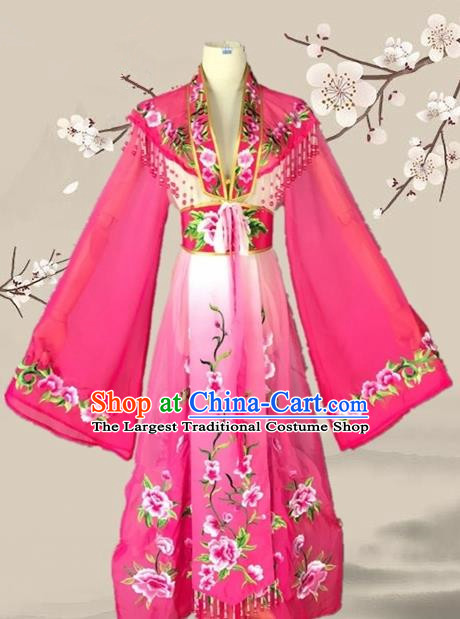 Chinese Ancient Palace Princess Costume Traditional Beijing Opera Actress Rosy Dress for Adults