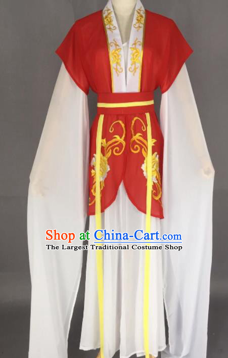 Chinese Ancient Court Maid Red Dress Traditional Beijing Opera Actress Costume for Adults