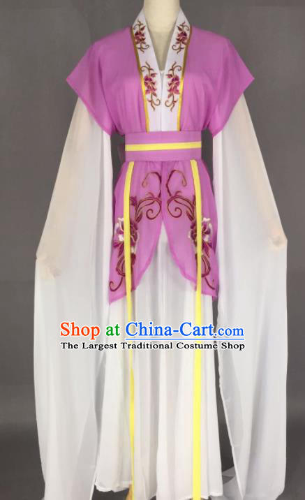 Chinese Ancient Court Maid Purple Dress Traditional Beijing Opera Actress Costume for Adults