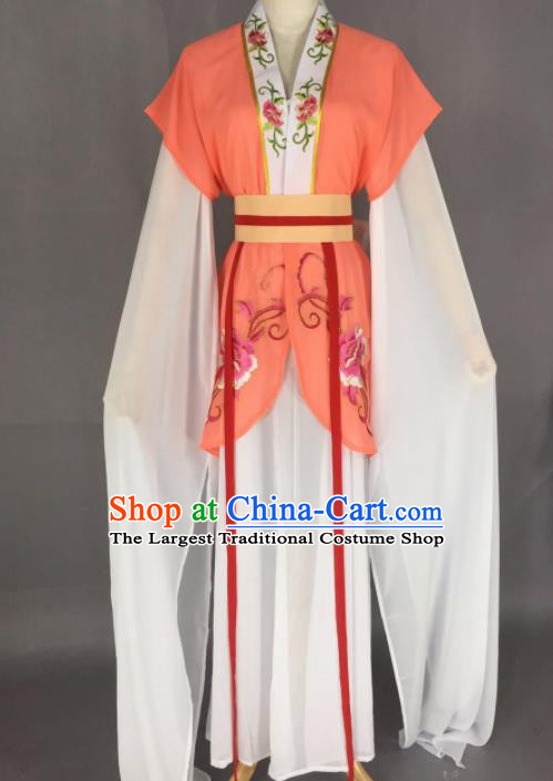 Chinese Ancient Court Maid Orange Dress Traditional Beijing Opera Actress Costume for Adults