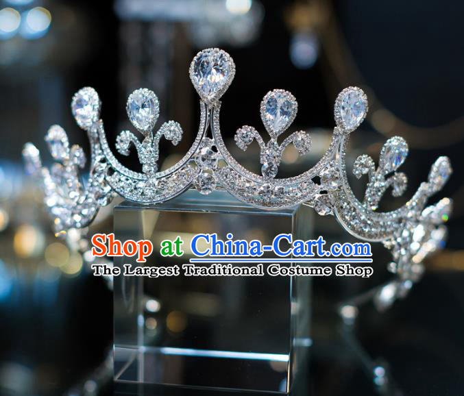 Top Grade Bride Hair Accessories Zircon Royal Crown Headwear for Women
