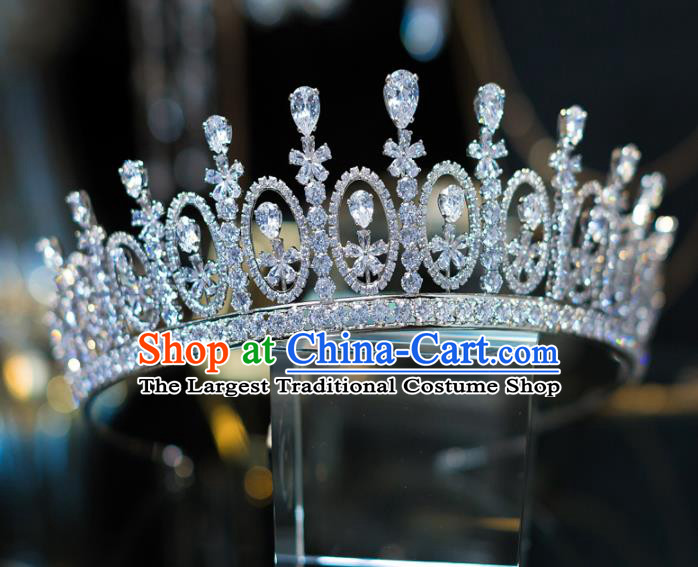 Top Grade Bride Hair Accessories Princess Zircon Royal Crown Headwear for Women