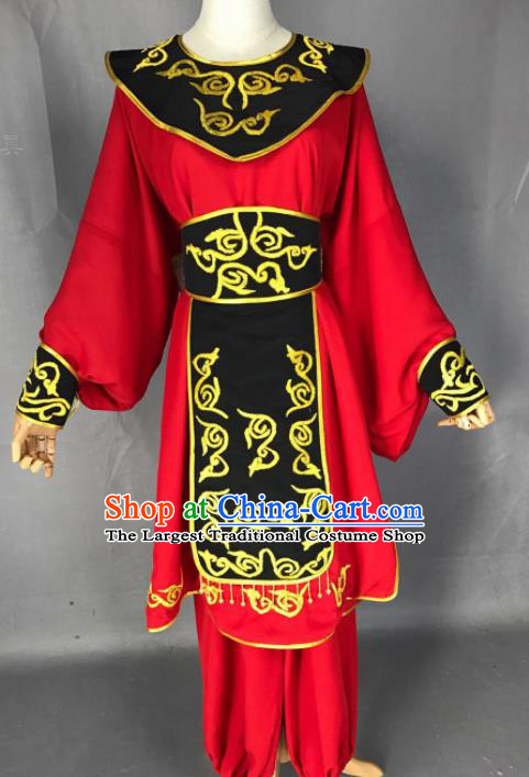 Chinese Beijing Opera Takefu Red Clothing Traditional Peking Opera Young Men Costume for Adults
