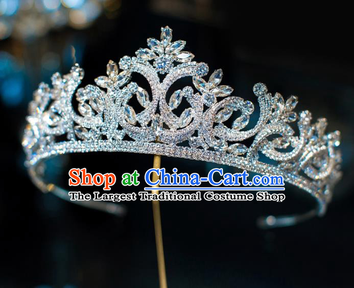 Top Grade Wedding Bride Hair Accessories Baroque Princess Zircon Royal Crown for Women