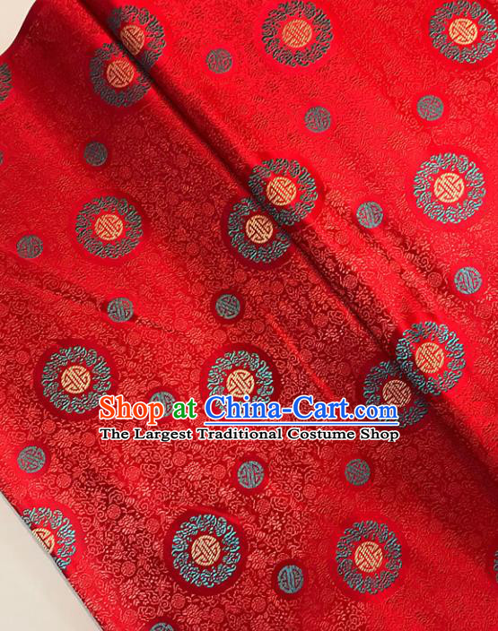 Asian Chinese Traditional Palace Pattern Red Brocade Fabric Silk Fabric Chinese Fabric Material