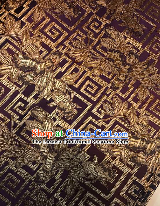 Asian Chinese Traditional Pattern Purple Brocade Fabric Silk Fabric Chinese Fabric Material
