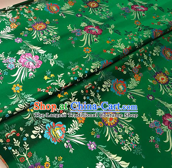 Asian Green Brocade Chinese Traditional Begonia Pattern Fabric Silk Fabric Chinese Fabric Material
