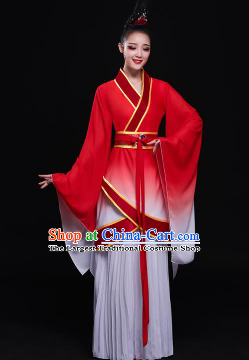 Chinese Traditional Classical Dance Dress Ancient Fairy Umbrella Dance Costume for Women