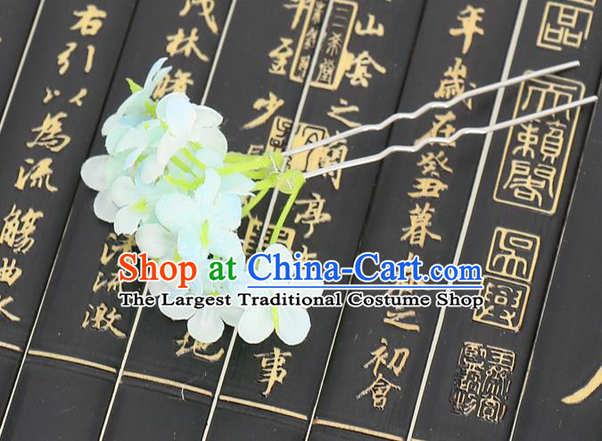 Chinese Traditional Hair Accessories Ancient Tang Dynasty Green Flowers Hairpins for Women