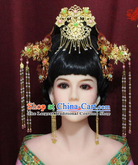 Chinese Ancient Princess Hair Accessories Tang Dynasty Queen Phoenix Coronet Hairpins for Women