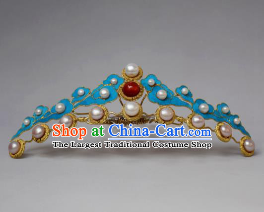 Chinese Ancient Qing Dynasty Hair Accessories Hair Comb Handmade Palace Tian-Tsui Hairpins for Women