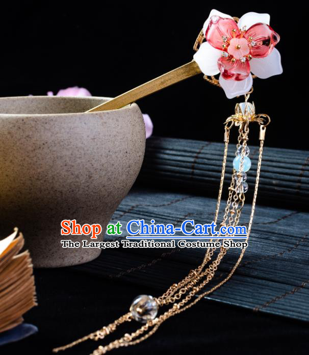 Chinese Ancient Hair Accessories Hanfu Lotus Flowers Hair Clip Handmade Hairpins for Women