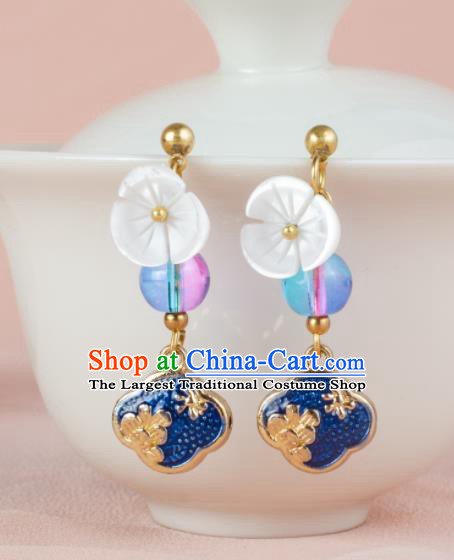 Asian Chinese Traditional Jewelry Accessories Hanfu Cloisonne Earrings for Women