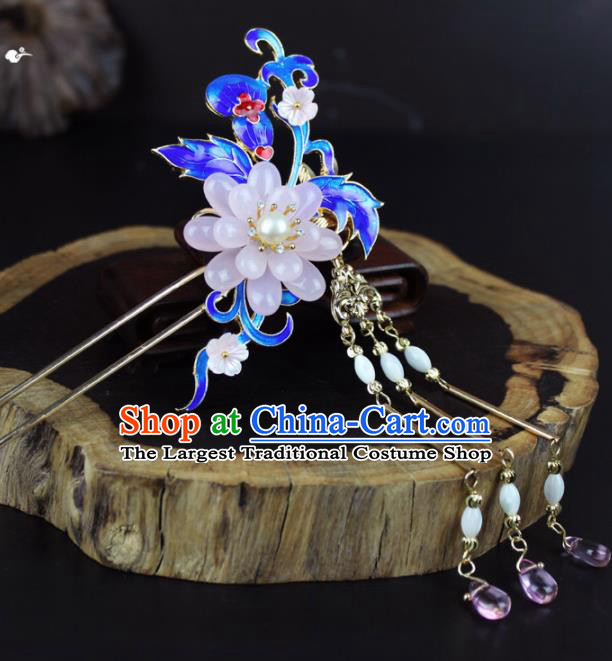 Chinese Ancient Handmade Palace Hanfu Hairpins Hair Accessories Blueing Hair Clip for Women