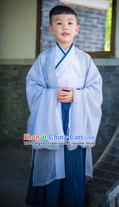 Traditional Chinese Ancient Scholar Costumes Han Dynasty Clothing for Kids