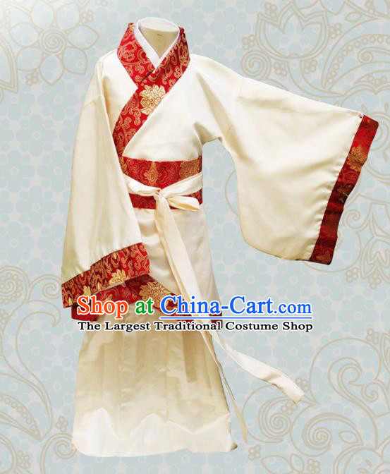 Chinese Ancient Fairy Yellow Hanfu Dress Han Dynasty Princess Costume for Kids