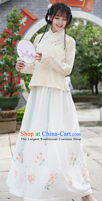 Chinese Traditional National Nobility Lady Costume Ancient Embroidered Hanfu Dress for Rich Women