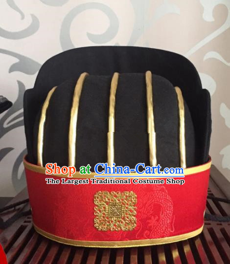 Traditional Chinese Ancient Minister Hat Han Dynasty Headwear for Men