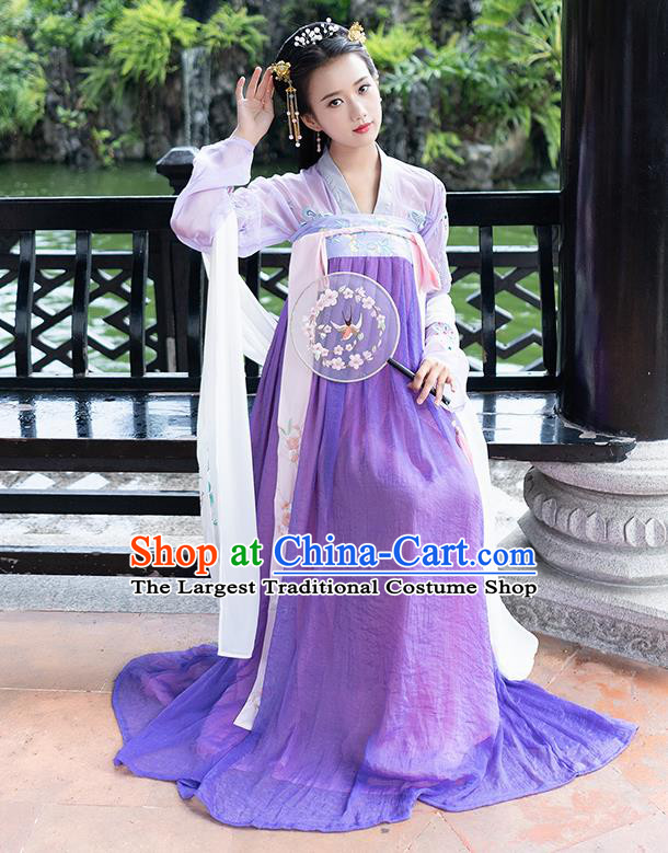 Chinese Ancient Palace Lady Hanfu Han Dynasty Imperial Concubine Queen Embroidered Historical Costumes