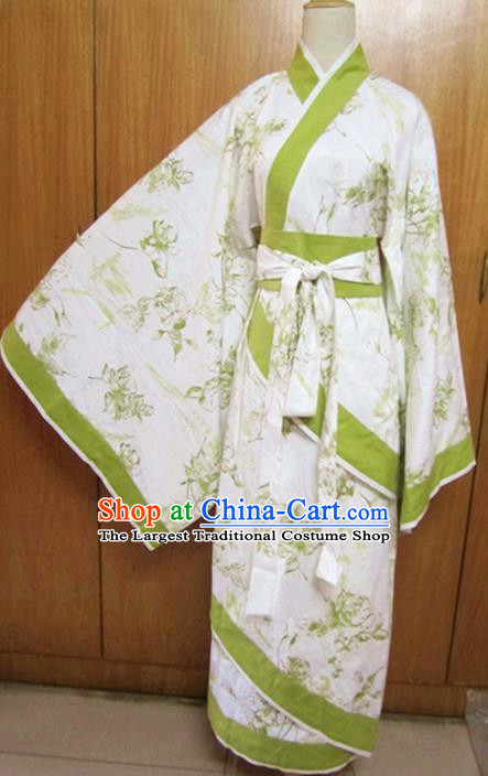 Traditional Chinese Han Dynasty Dance Curving-Front Robe Ancient Princess Costume for Women