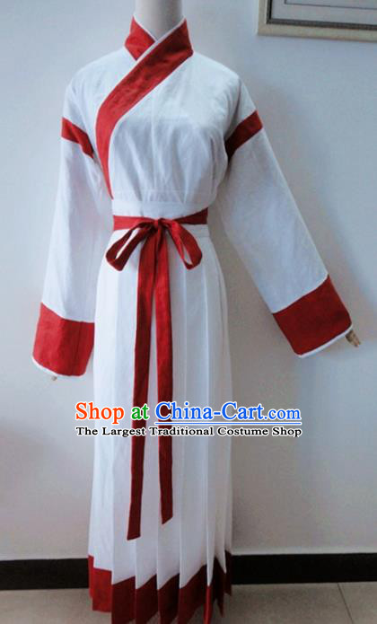 Traditional Chinese Jin Dynasty White Hanfu Dress Ancient Princess Costume for Women