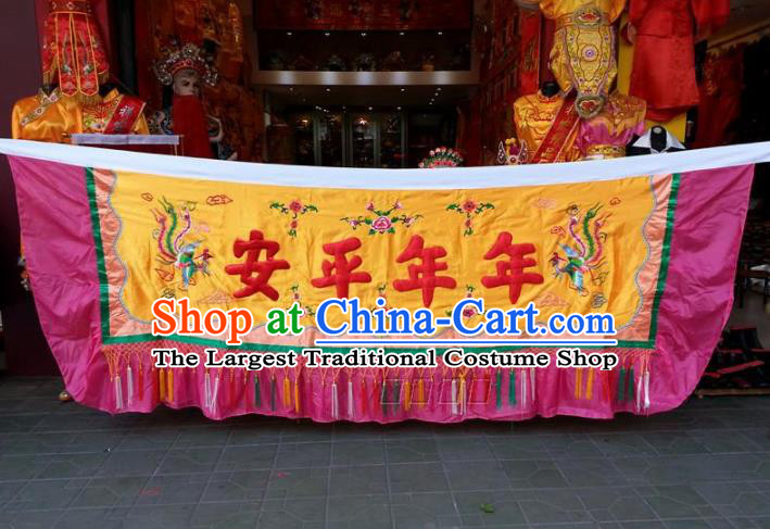 Traditional Chinese Beijing Opera Props Flag Embroidered Phoenix Yellow Banner