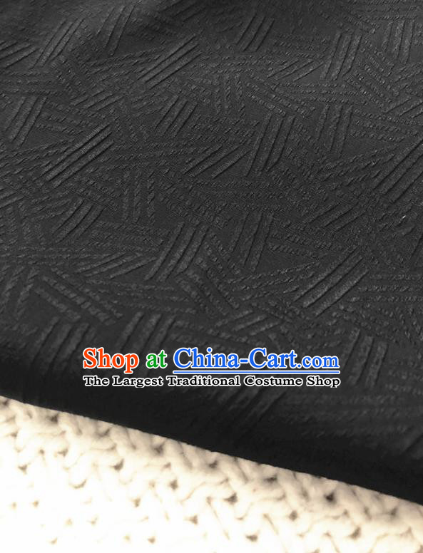 Asian Chinese Traditional Fabric Classical Pattern Black Brocade Cloth Silk Fabric