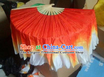 Traditional Chinese Crafts Folding Fan China Folk Dance Fans Red Silk Fans