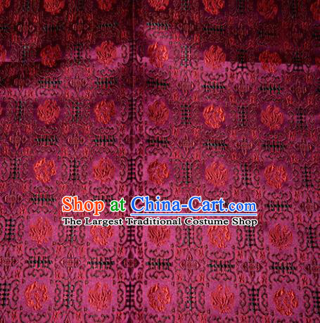 Chinese Traditional Rosy Silk Fabric Tang Suit Brocade Cheongsam Pattern Cloth Material Drapery